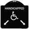 Signmission Handicapped Parking W/ Double Arrows Heavy-Gauge Aluminum Sign, 18" x 18", BW-1818-23915 A-DES-BW-1818-23915 - alternate 1